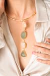 Joules By Radhika_Gold Plated Sculptural Stone Statement Necklace _Online_at_Aza_Fashions