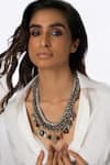 Buy_Joules By Radhika_Silver Plated Tiered Multi-drop Necklace _at_Aza_Fashions