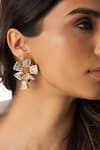 Shop_Joules By Radhika_Gold Plated Stones Geometric Earrings _at_Aza_Fashions