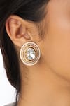 Joules By Radhika_Gold Plated Beads, Stones Mandala Disc Earrings _Online_at_Aza_Fashions
