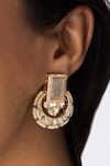 Joules By Radhika_Gold Plated Gemstones, Pearls, Disc Large Studded Earrings _Online_at_Aza_Fashions