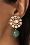 Joules By Radhika_Gold Plated Stones, Beads Floral Cluster Drop Earrings _Online_at_Aza_Fashions