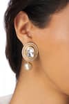 Joules by Radhika_Gold Plated Stones, Crystals, Pearls Uncut Studded Earrings _Online_at_Aza_Fashions