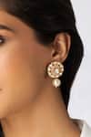Shop_Joules By Radhika_Gold Plated Stones, Pearls Studded Drop Earrings _at_Aza_Fashions