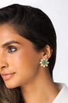 Buy_Joules By Radhika_Gold Plated Stones, Gemstones, Crystals Solitaire Statement Stud Earrings _at_Aza_Fashions
