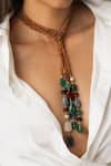Shop_Joules By Radhika_Multi Color Beaded Lariat Necklace _at_Aza_Fashions