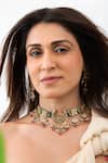 Buy_Joules By Radhika_Multi Color Stones, Beads, Pearls Crescent Multicolour Necklace Set _at_Aza_Fashions
