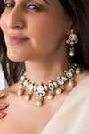 Shop_Joules by Radhika_Multi Color Pearls, Stones, Faux Diamonds Grandeur Empress Necklace Set _at_Aza_Fashions