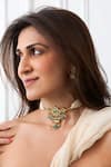 Buy_Joules By Radhika_Gold Plated Pearls, Stones Studded Pendant Necklace Set _at_Aza_Fashions
