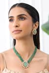 Buy_Joules By Radhika_Green Stones Pendant Necklace Set _at_Aza_Fashions