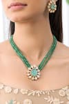 Shop_Joules By Radhika_Green Stones Pendant Necklace Set _at_Aza_Fashions