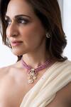 Buy_Joules By Radhika_Pink Stones, Pearls Magnificent Heirloom Necklace Set _at_Aza_Fashions