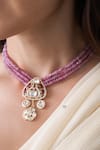 Shop_Joules By Radhika_Pink Stones, Pearls Magnificent Heirloom Necklace Set _at_Aza_Fashions