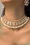 Joules By Radhika_Gold Plated Pearls, Stones Sovereign Queen Necklace Set _Online_at_Aza_Fashions