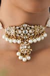 Joules By Radhika_Gold Plated Pearls, Stones Intricate Artisan Beaded Necklace Set _Online_at_Aza_Fashions