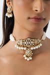 Shop_Joules By Radhika_Gold Plated Pearls, Stones Intricate Artisan Beaded Necklace Set _at_Aza_Fashions