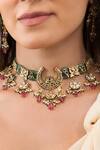 Joules By Radhika_Gold Plated Beads, Pearls, Stones And Studded Necklace Set _Online_at_Aza_Fashions