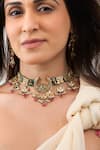 Shop_Joules By Radhika_Gold Plated Beads, Pearls, Stones And Studded Necklace Set _at_Aza_Fashions
