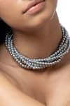 Joules By Radhika_Grey Luminous Aura Beaded Necklace _Online_at_Aza_Fashions
