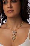 Shop Joules by Radhika Gold Plated Briolette Cascade Pendant Necklace at Aza Fashions Shop_Joules by Radhika_Gold Plated Briolette Cascade Pendant Necklace _at_Aza_Fashions