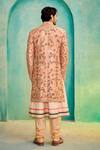 Shop_Millionaire_Peach Silk Embroidery Raw Sherwani Set _at_Aza_Fashions
