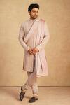 Buy_Millionaire_Rose Gold Embroidery Shimmer Silk Sherwani Set _at_Aza_Fashions