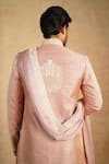 Shop_Millionaire_Rose Gold Embroidery Shimmer Silk Sherwani Set _at_Aza_Fashions