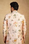 Shop_Millionaire_Peach Silk Embroidery Floral Sherwani Set _at_Aza_Fashions