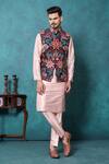 Buy Millionaire Peach Silk Embroidery, Sequins Thread Work Koti And Kurta Set at Aza Fashions Buy_Millionaire_Peach Silk Embroidery, Sequins Thread Work Koti And Kurta Set _at_Aza_Fashions