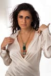 Buy_Joules By Radhika_Gold Plated Layered Stone Pendant Necklace _at_Aza_Fashions