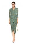 Buy_Soup By Sougat Paul_Green Printed Dhoti Dress _at_Aza_Fashions