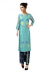 Buy Soup By Sougat Paul Blue Printed Palazzo Kurta Set at Aza Fashions Buy_Soup By Sougat Paul_Blue Printed Palazzo Kurta Set _at_Aza_Fashions