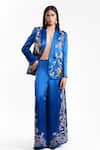 Buy_AK-OK_Blue Silk Sequins, Beads, Metallic Thread Embroidered Trouser _at_Aza_Fashions