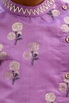 Buy_Lil Drama_Purple Chanderi, Polyester, Silk Mishti Floral Pattern Kurta And Pant Set _Online_at_Aza_Fashions