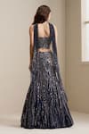 Shop_Chaashni By Maansi And Ketan_Blue Net Beads, Sequins, Embroidery Sweetheart Neck Embellished Lehenga Set _at_Aza_Fashions