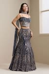 Chaashni By Maansi And Ketan_Blue Net Beads, Sequins, Embroidery Sweetheart Neck Embellished Lehenga Set _Online_at_Aza_Fashions
