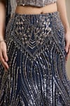 Shop_Chaashni By Maansi And Ketan_Blue Net Beads, Sequins, Embroidery Sweetheart Neck Embellished Lehenga Set _Online_at_Aza_Fashions