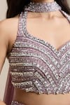 Buy_Chaashni By Maansi And Ketan_Purple Net Sequins, Beads, Stones, Zari Sweetheart Neck Embellished Lehenga Set _Online_at_Aza_Fashions