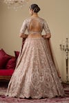 Chaashni By Maansi And Ketan_Pink Tissue, Organza, Net Sequins, Mirrors, Dabka Embellished Bridal Lehenga Set _Online_at_Aza_Fashions