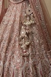 Chaashni By Maansi And Ketan_Pink Tissue, Organza, Net Sequins, Mirrors, Dabka Embellished Bridal Lehenga Set _at_Aza_Fashions