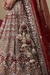 Buy_Chaashni By Maansi And Ketan_Rust Tissue, Organza, Net Embroidery, Glass Embellished Bridal Lehenga Set 
