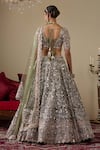 Chaashni By Maansi And Ketan_Green Tissue, Organza, Net Sequins, Mirrors, Embellished Bridal Lehenga Set _Online_at_Aza_Fashions
