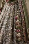 Buy_Chaashni By Maansi And Ketan_Green Tissue, Organza, Net Sequins, Mirrors, Embellished Bridal Lehenga Set 