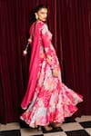 Buy_Rishi and Vibhuti_Fuchsia Organza Sequins, Embroidery Rani Rush Printed Anarkali With Dupatta _Online_at_Aza_Fashions