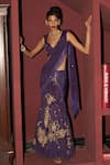 Buy_Rishi and Vibhuti_Purple Organza Beads, Sequins, Embroidery Sweetheart Neck Majestic Skirt Set _at_Aza_Fashions