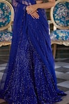 Shop_Studio22 By Pulkita Arora Bajaj_Blue Georgette, Net Sequins, Tassels, Opulent Tonal Hand Lehenga Set _Online_at_Aza_Fashions