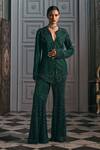 Buy Studio22 By Pulkita Arora Bajaj Emerald Green Net, Satin Embroidery, Esmera Detailed Flared Pant And Top Set at Aza Fashions Buy_Studio22 By Pulkita Arora Bajaj_Emerald Green Net, Satin Embroidery, Esmera Detailed Flared Pant And Top Set _at_Aza_Fashions