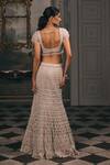 Studio22 By Pulkita Arora Bajaj_Ivory Net, Shantoon Sequins, Beads, Grandiose Embellished Mermaid Lehenga Set _Online_at_Aza_Fashions