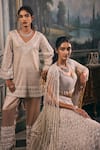 Buy_Studio22 By Pulkita Arora Bajaj_Ivory Net, Shantoon Sequins, Beads, Grandiose Embellished Mermaid Lehenga Set _Online_at_Aza_Fashions