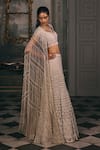 Shop_Studio22 By Pulkita Arora Bajaj_Ivory Net, Shantoon Sequins, Beads, Grandiose Embellished Mermaid Lehenga Set _Online_at_Aza_Fashions